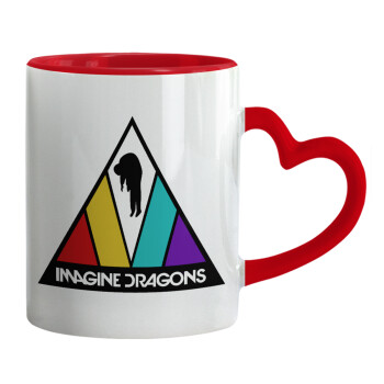 Imagine Dragons, Mug heart red handle, ceramic, 330ml