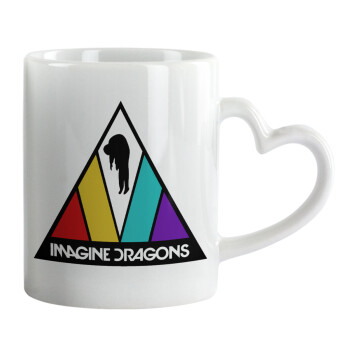 Imagine Dragons, Mug heart handle, ceramic, 330ml