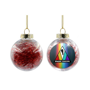 Imagine Dragons, Transparent Christmas tree ball ornament with red filling 8cm