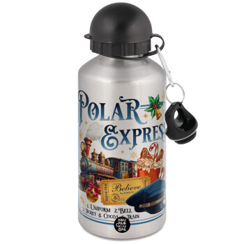 The Polar Express, Metallic water jug, Silver, aluminum 500ml