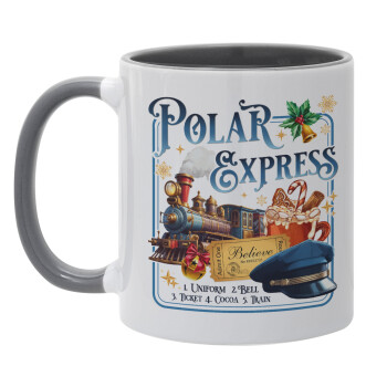 The Polar Express, Κούπα χρωματιστή γκρι, κεραμική, 330ml