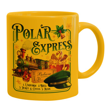 The Polar Express, Ceramic coffee mug yellow, 330ml