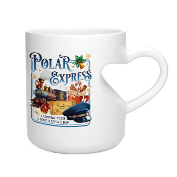 The Polar Express, Κούπα καρδιά λευκή, κεραμική, 330ml