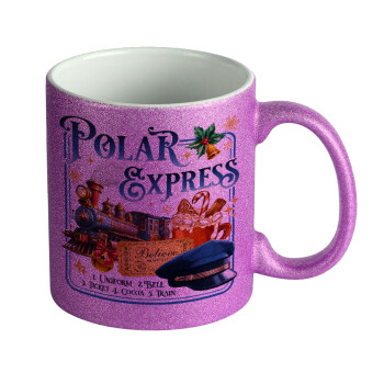 The Polar Express, Κούπα Μωβ Glitter που γυαλίζει, κεραμική, 330ml