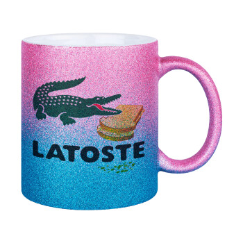 Latoste, Κούπα Χρυσή/Μπλε Glitter, κεραμική, 330ml