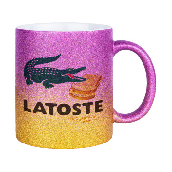 Latoste, Κούπα Χρυσή/Ροζ Glitter, κεραμική, 330ml