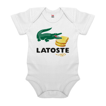 Latoste, Βρεφικό φορμάκι μωρού, 0-24 μηνών, ΛΕΥΚΟ, 100% Organic Cotton, κοντομάνικο