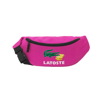 Latoste, Unisex τσαντάκι μέσης (μπανάνα) χρώματος ΡΟΖ με 2 τσέπες