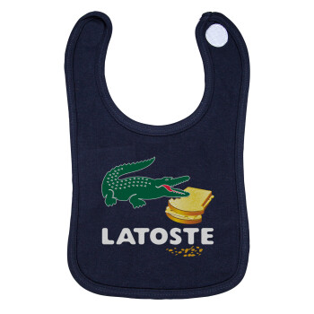 Latoste, Σαλιάρα με Σκρατς 100% Organic Cotton Μπλε (0-18 months)