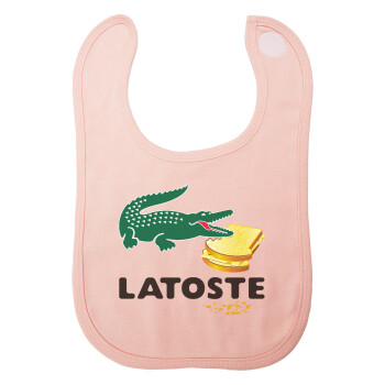 Latoste, Σαλιάρα με Σκρατς ΡΟΖ 100% Organic Cotton (0-18 months)