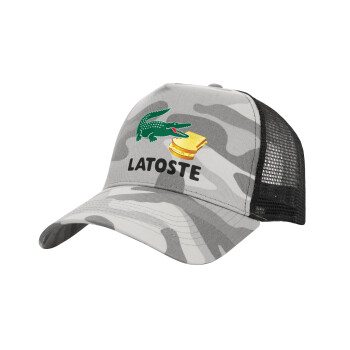 Latoste, Adult Structured Trucker Hat, with Mesh, (Camouflage) Army Camo (100% COTTON, ADULT, UNISEX, ONE SIZE)