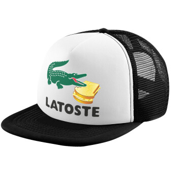 Latoste, Child's Soft Trucker Hat with BLACK/WHITE Mesh (POLYESTER, CHILD, ONE SIZE)