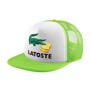 Latoste, Adult Soft Trucker Hat with Mesh GREEN/WHITE (POLYESTER, ADULT, ONE SIZE)