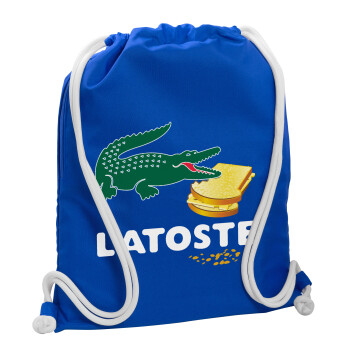 Latoste, Backpack pouch GYMBAG Blue, with pocket (40x48cm) & thick cords