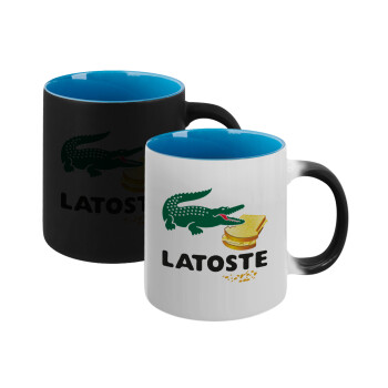 Latoste, Κούπα Μαγική εσωτερικό μπλε, κεραμική 330ml που αλλάζει χρώμα με το ζεστό ρόφημα