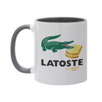 Latoste, Κούπα χρωματιστή γκρι, κεραμική, 330ml