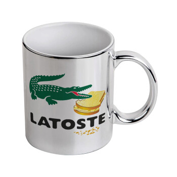 Latoste, Mug ceramic, silver mirror, 330ml