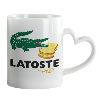 Latoste, Mug heart handle, ceramic, 330ml