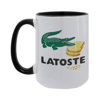 Latoste, Κούπα Mega 15oz, κεραμική Μαύρη, 450ml