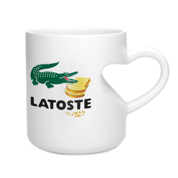 Latoste, Κούπα καρδιά λευκή, κεραμική, 330ml