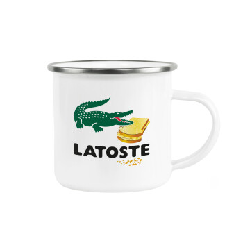 Latoste, Metallic enamel cup white 360ml