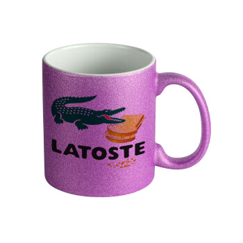 Latoste, Κούπα Μωβ Glitter που γυαλίζει, κεραμική, 330ml