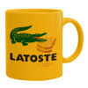 Ceramic coffee mug yellow, 330ml