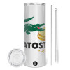 Tumbler stainless steel 600ml, with metal straw & cleaning brush