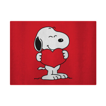 Snoopy takemy heart, Επιφάνεια κοπής γυάλινη (38x28cm)