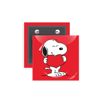 Snoopy takemy heart, Κονκάρδα παραμάνα τετράγωνη 5x5cm