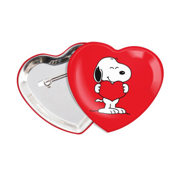 Snoopy takemy heart, Κονκάρδα παραμάνα καρδιά (57x52mm)