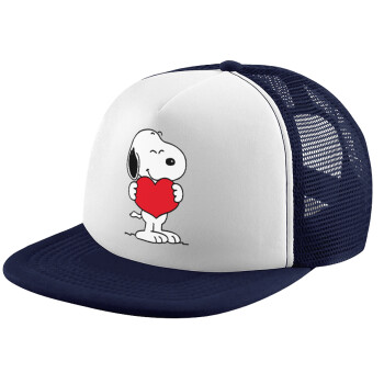 Snoopy takemy heart, Καπέλο παιδικό Soft Trucker με Δίχτυ ΜΠΛΕ ΣΚΟΥΡΟ/ΛΕΥΚΟ (POLYESTER, ΠΑΙΔΙΚΟ, ONE SIZE)