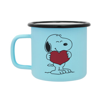 Snoopy takemy heart, Κούπα Μεταλλική εμαγιέ ΜΑΤ σιέλ 360ml