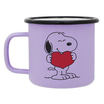 Snoopy takemy heart, Κούπα Μεταλλική εμαγιέ ΜΑΤ Light Pastel Purple 360ml