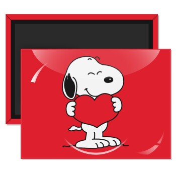 Snoopy takemy heart, Ορθογώνιο μαγνητάκι ψυγείου διάστασης 9x6cm