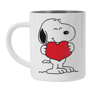 Snoopy takemy heart, Mug Stainless steel double wall 300ml