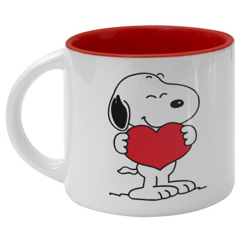 Snoopy takemy heart, Κούπα κεραμική 400ml Λευκή/Κόκκινη