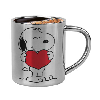 Snoopy takemy heart, Double-wall metal cup for espresso (220ml)