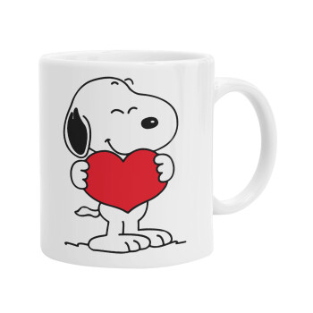 Snoopy takemy heart, Κούπα, κεραμική, 330ml