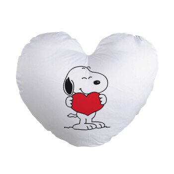 Snoopy takemy heart, Μαξιλάρι καναπέ καρδιά 40x40cm περιέχεται το  γέμισμα