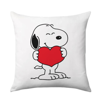 Snoopy takemy heart, Μαξιλάρι καναπέ 40x40cm περιέχεται το  γέμισμα