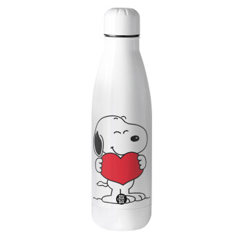 Snoopy takemy heart, Μεταλλικό παγούρι θερμός (Stainless steel), 500ml