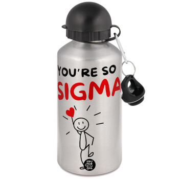 Sigma Valentine's Day , Metallic water jug, Silver, aluminum 500ml