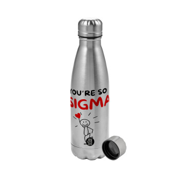 Sigma Valentine's Day , Metallic water bottle, stainless steel, 750ml