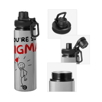 Sigma Valentine's Day , Metallic water bottle with safety cap, 850ml aluminum