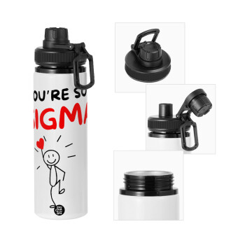 Sigma Valentine's Day , Metal water bottle with safety cap, aluminum 850ml