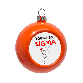 Sigma Valentine's Day , Orange Christmas tree ornament bauble 8cm