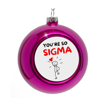 Sigma Valentine's Day , Purple Christmas tree ornament bauble 8cm