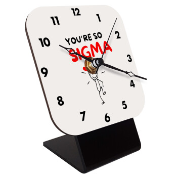 Sigma Valentine's Day , Quartz Wooden table clock with hands (10cm)