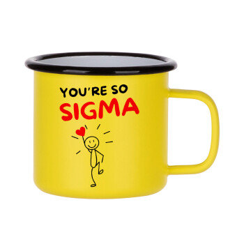 Sigma Valentine's Day , Metallic enamel MATT Yellow cup 360ml